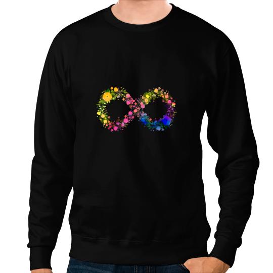 Autistic Floral Neurodiversity Infinity Symbol Autism Awareness Math Sweatshirts
