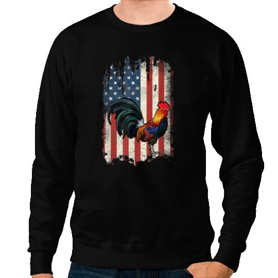 Chicken Poultry American Flag Cock Fighting rooster Chicken 173 Sweatshirts