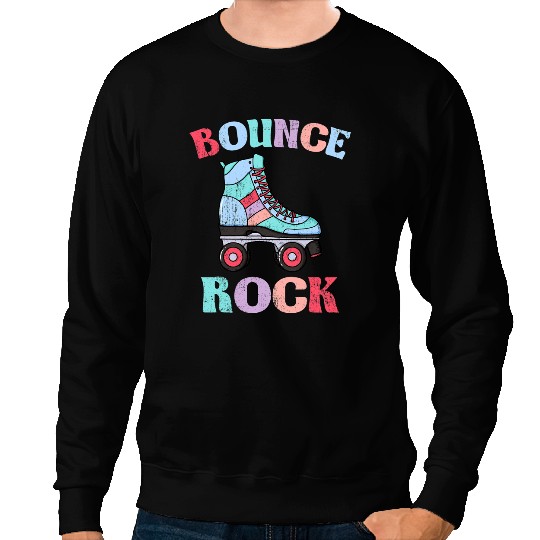 Bounce Rock Retro Skaters Roller Skate Old School Sweatshirts