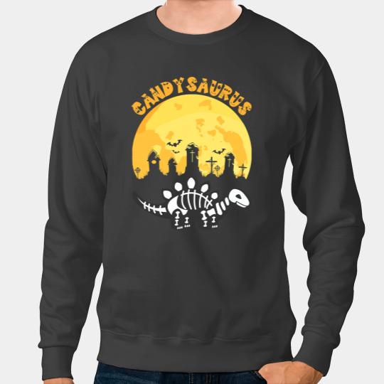 Dinosaur Dino Dino Skull Halloween Dinosaur Skeletons Candysaurus Costume Graveyard Sweatshirts