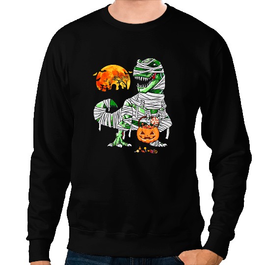 Dinosaur Dino Halloween Scary Mummy Dinosaur Trex Costume Kids Boys Men 1 Sweatshirts