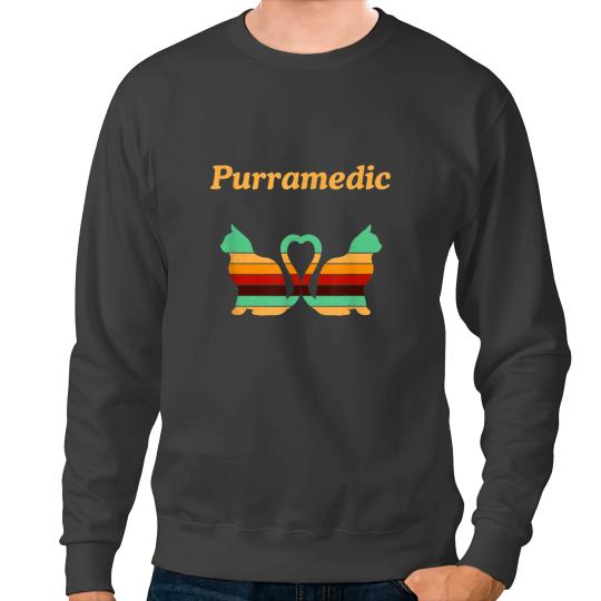 black cats Paws Purramedic Cat Lover Paramedic Kitten EMT Funny Cat Mom 89 Sweatshirts