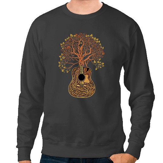 Guitar Lover Acoustic Guitar Tree of Life Guitar Player Nature Guitarist Sweatshirts