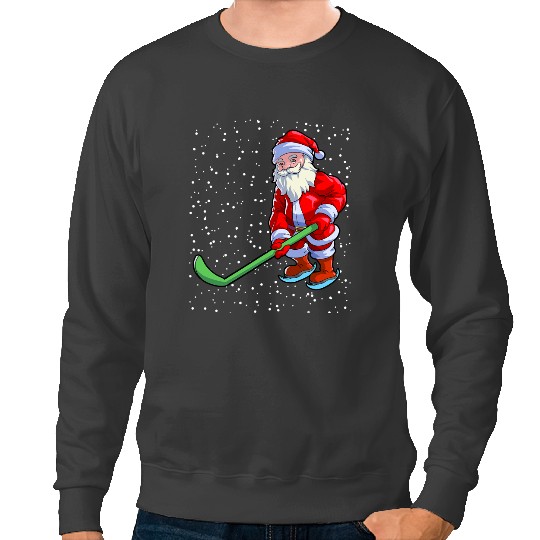 Hockey Gift Ice Hockey Christmas Men Boys Ice Hockey Santa Claus Sweatshirts