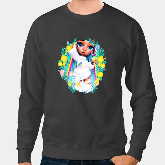 Black Girl Magic Easter Bunny Basket Egg Hunt Melanin Sista Sweatshirts