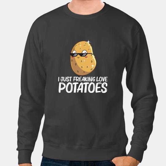 Funny Potato Art For Men Women Kawaii Potato I Love Potatoes Sweatshirts