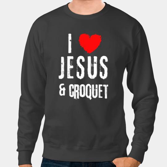 Christian vintages Grunge I Love JESUS CROQUET Christian Sweatshirts