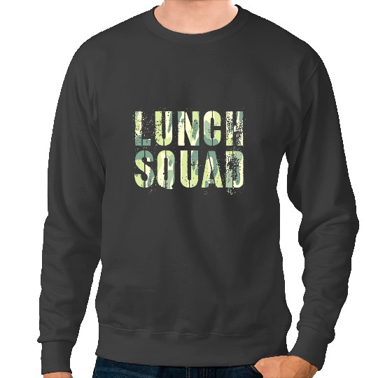 Camo LUNCH SQUAD vintages School Office Food Service Crew Sweatshirts