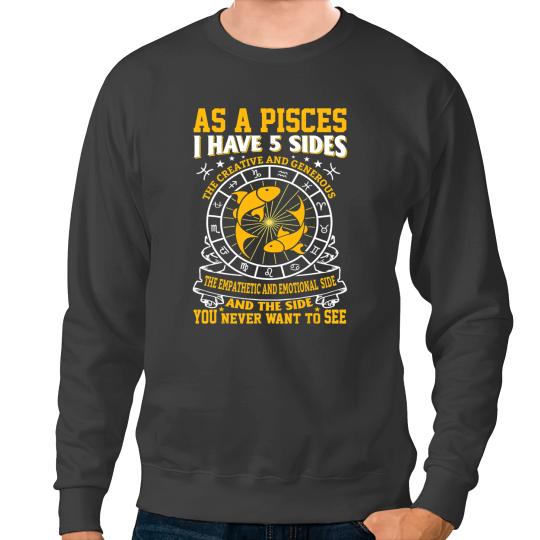 Fancy Pisces February and March Zodiac Design Sweatshirts
