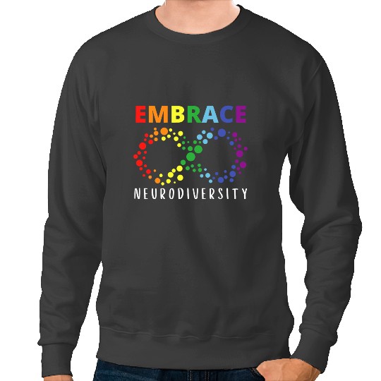 Autistic Embrace Neurodiversity Rainbow Butterfly Autism Awareness 2 Sweatshirts