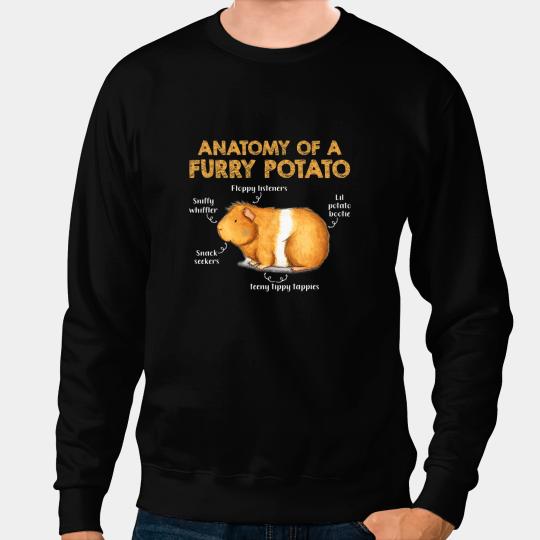 Guinea Pig Lover Anatomy Of A Furry Potato Guinea Pig Lover Gift Sweatshirts