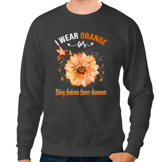 Kidney Leukemia Cancer AwarenessI Wear Pink Hummingbird Sweatshirts