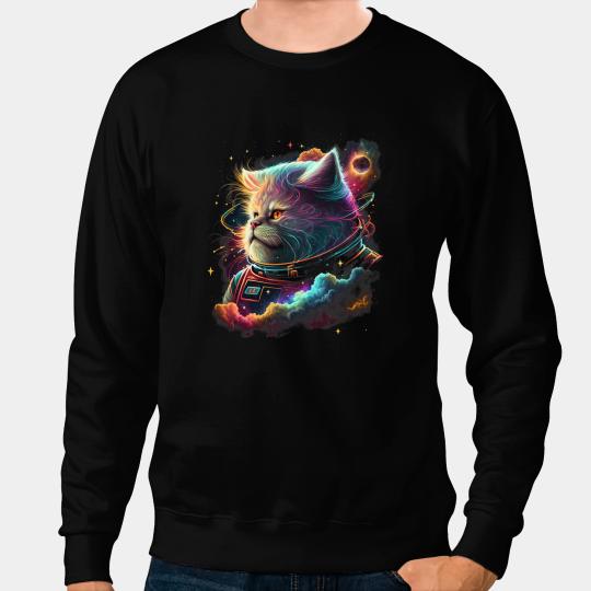 Cat Paws Astronaut Persian Cat Space Galaxy Sweatshirts