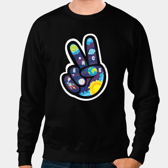 Celestial Peace Sign Hippie Science Lover Astronomy Sweatshirts