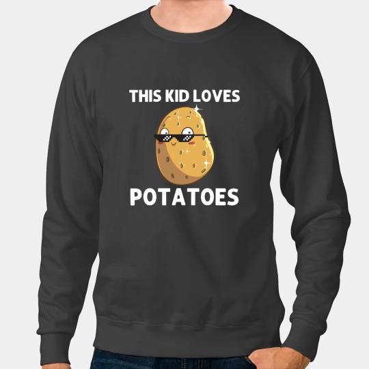 Funny Potato Art For Kids Boys Kawaii Potato I Love Potatoes Sweatshirts