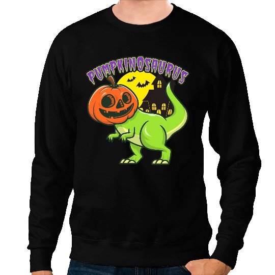 Dinosaur Dino Pumpkinosaurus Halloween Tyrannosaurus Rex Pumpkin Dinosaur 8 Sweatshirts