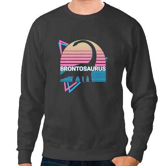 Dinosaur Dino Brontosaurus Dinosaur Retro Sweatshirts