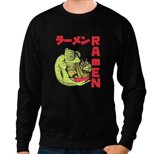 Chameleon Lover Ramen Anime Noodles Kawaii Japanese Sketching Sweatshirts