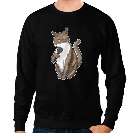 Cat Paws Singer Microphone Music Sweatshirts