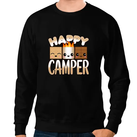 Camping Camp Campfire Camping Outdoor Friends Smores Happy Camper Sweatshirts