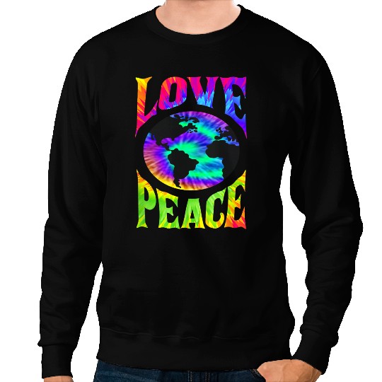 Cycling Cycle World Peace On Earth Love Conscious Recycling Tie Die Hippie Sweatshirts