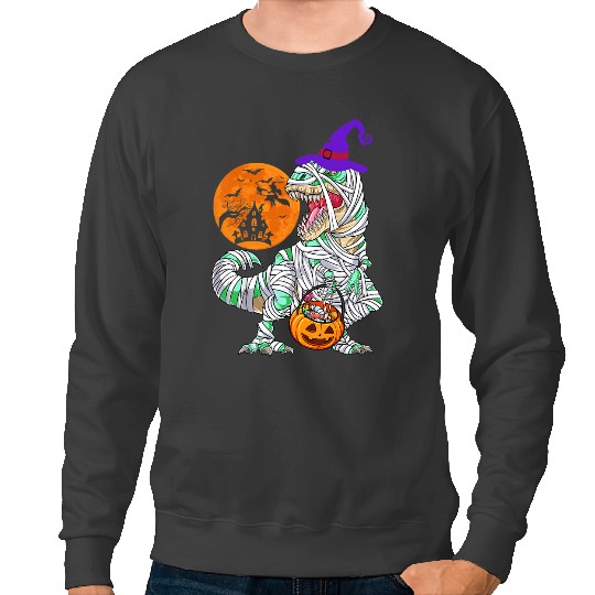 Dinosaur Dino Dino Spooky Halloween Dinosaur TRex Mummy Saurus Sweatshirts