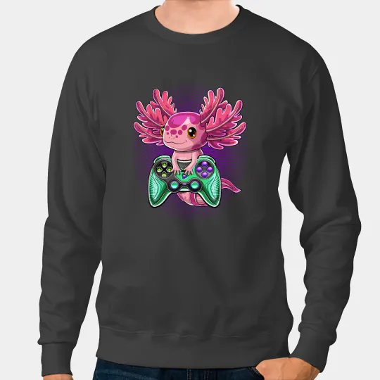 Axolotls Animals Video Game Controller Awesome Gaming Boys Kids 429Axo Sweatshirts