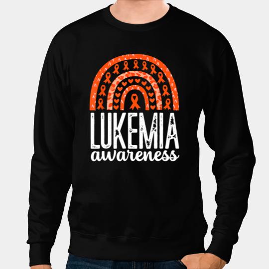 Leukemia Survivor Rainbow Leukemia Cancer Awareness Month Orange Ribbon 1 Sweatshirts