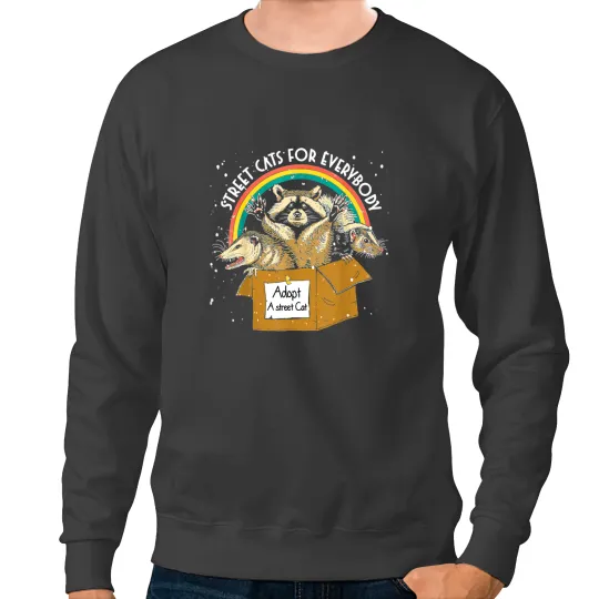 Cats Street Cats For Everybody Trash Santa Opossum Raccoon Skunk 32 Sweatshirts