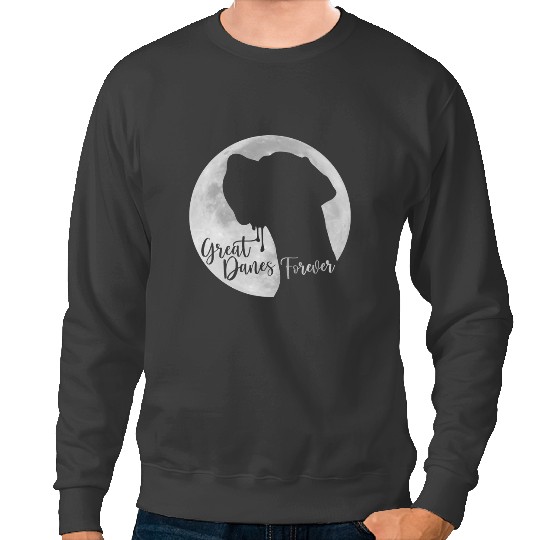 Dog Great Dane Greate Danes Forever Great Dane Profile Moon Sweatshirts