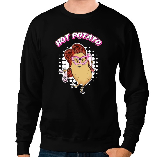 Hot Potatoes Mrs Dancing Potato With Glasses Funny Sweatshirts