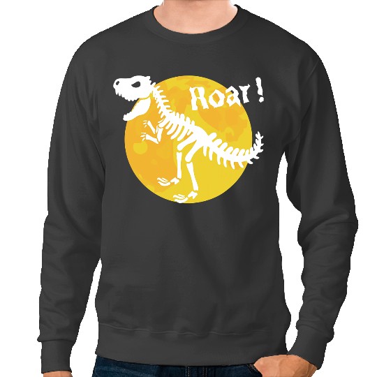 Dinosaur Dino Dino Roar Halloween Dinosaur Skeletons Full Moon TRex Dino Sweatshirts