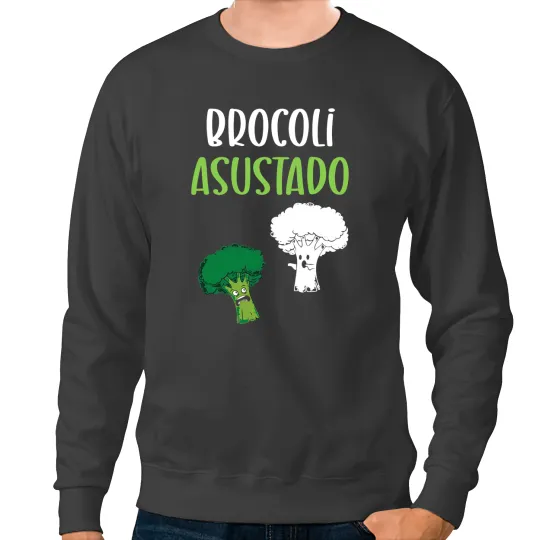 Broccoli Funny Scared Cauliflower Broccoli Sweatshirts