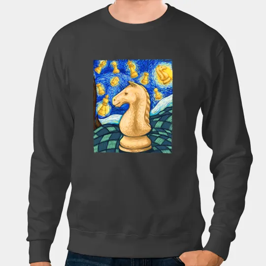 Funny Chess Starry Knight Tee Starry Night Chess 1 Sweatshirts