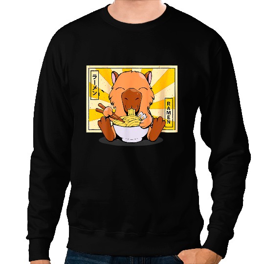 capybaras Lover Ramen capybaras Kawaii Anime Tee Japanese Gift Sweatshirts