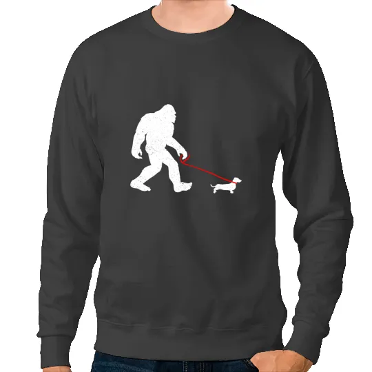 bigfoots Walking Dachshund Weiner Dog Sasquatch Gifts Sweatshirts
