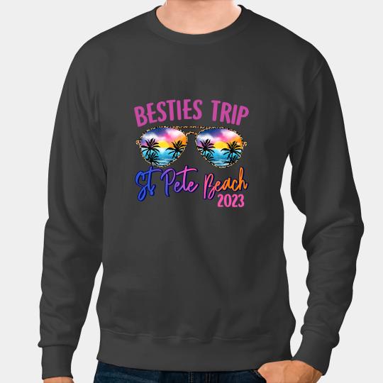 Besties Trip St Pete Beach Sunglasses Summer Vacation Sweatshirts
