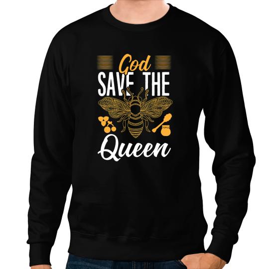 Bee Beekeeping God Save The Queen Honeybee Hive Beekeeper Girl Beekeeper Sweatshirts
