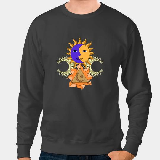 Astronomy Lover Boho Sun Crescent Moon Outer Space Universe Astronomy Sweatshirts