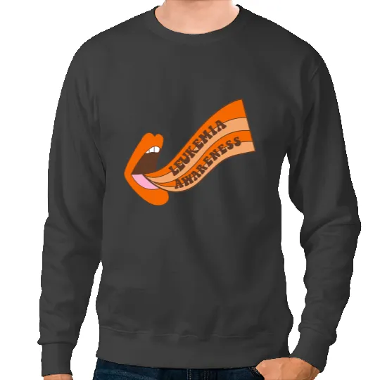 Leukemia Survivor Lips Shout Out for Leukemia Cancer Awareness Fighter Sweatshirts