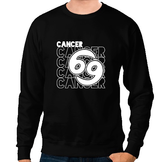 Cancer Zodiac Typography Retro vintages Astrology Sweatshirts