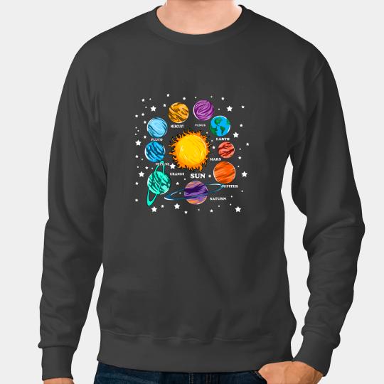 Astronomy Lover Kids Solar System Planets Sun Universe Sweatshirts