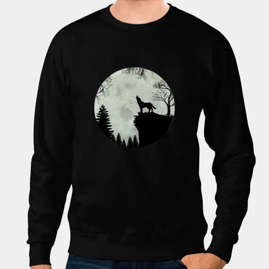German Shepherd Dog Jault at Full Moon Sweatshirts