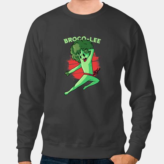 BrocoLee Funny Broccoli Vegetable Pun Vegan Martial Artist Sweatshirts