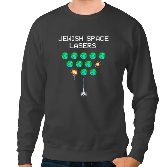 Astronauts Jewish Space Lasers Funny 8bit Invaders Sweatshirts