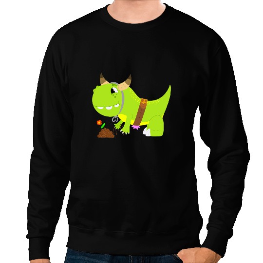 Dinosaur Dino Cute Taurus Zodiac Sign Astrology TRex Dinosaur Bull Sweatshirts
