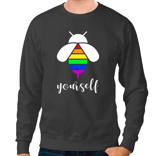 Bee Beekeeping Be Yourself Gay Pride LGBTQ Funny Rainbow Bee 313 Beekeeper Sweatshirts