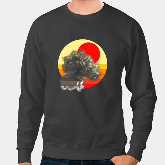 Bonsai Japanese Art Bonsai Tree Retro Vintage Sweatshirts