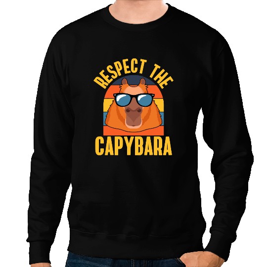 capybaras Lover Respect The capybaras Funny Largest Rodent Retro Vintage Sweatshirts