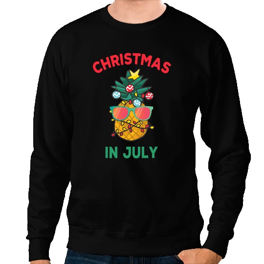 Christmas In July pineapples Sunglasses Light Summer Vacation Sweatshirts